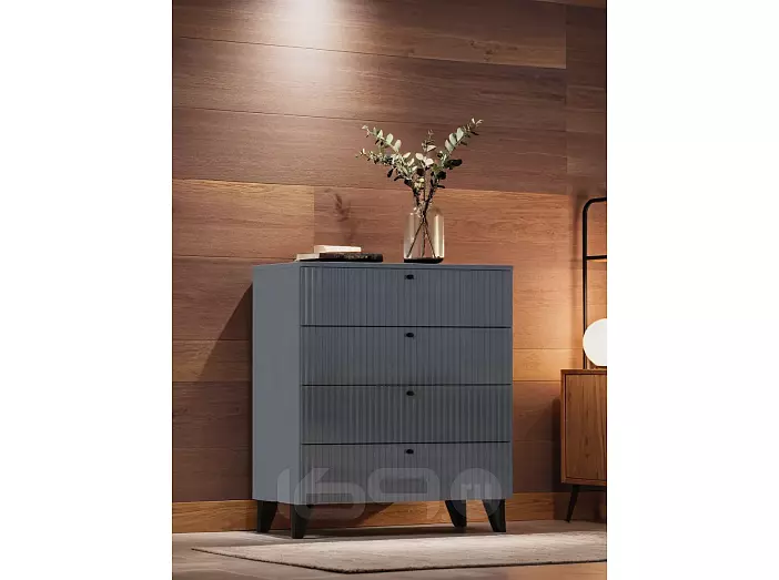 С/Г Оливия Комод 4-ящ (Графит Софт NEW, Графит)