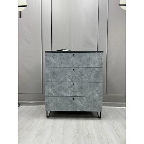 С/Г Оливия Комод 4-ящ (Мрамор Глянец, Графит)