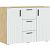 Сильвия Комод 3 ящика 2 двери (1200) (Браш Вайт, Дуб Крафт)