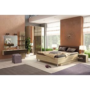 Спальня Ирма-3 Шоколад глянец/ Дуб сонома