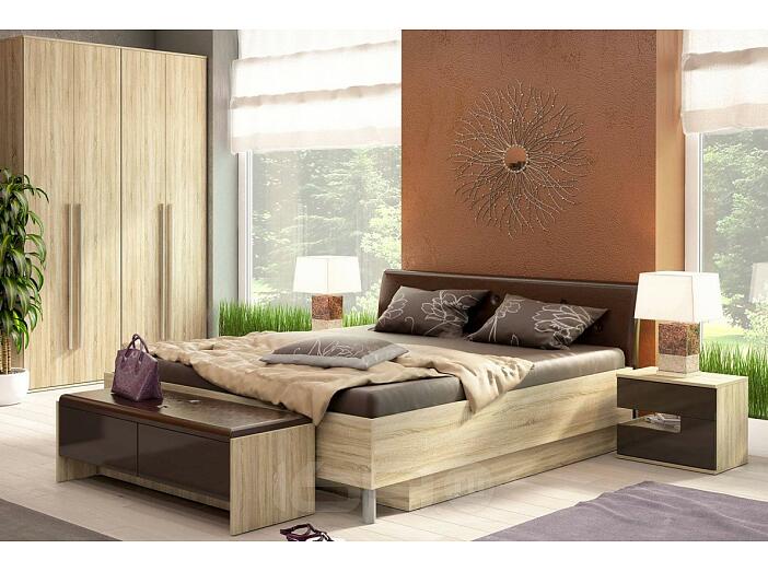 Спальня Ирма-2 Шоколад глянец/ Дуб сонома