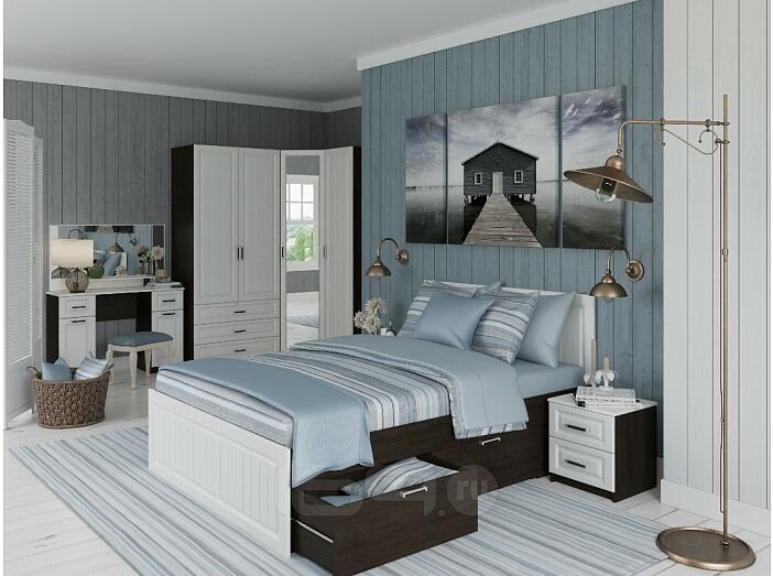 Спальня Прага-03 Белое дерево/Венге Премиум