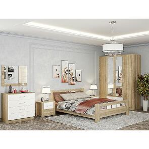 Спальня Сопрано-03 Белый глянец/Дуб сонома