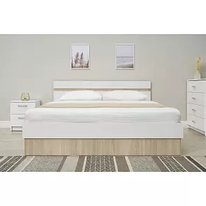 Кровать Челси без обивки белый глянец без П/М 1600x2000, изголовье жесткое