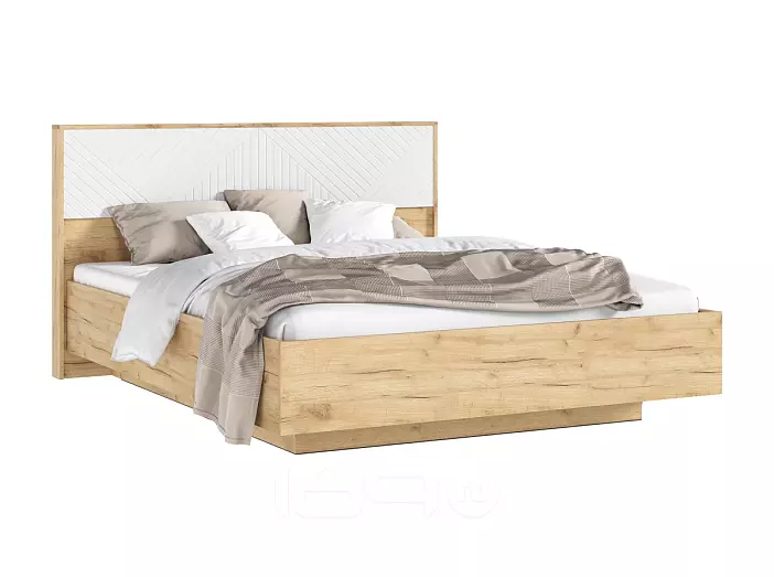 С/Г Флэш Кровать парящая 1,6м (ортопед дерево) (Браш Вайт/Дуб Крафт, Дуб Крафт)