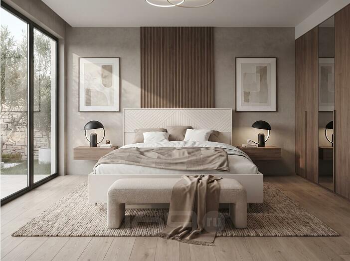 Кровать Флэш без обивки кашемир без П/М 160x200, изголовье жесткое