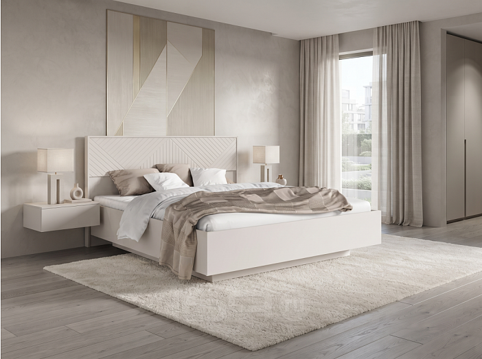 Кровать Флэш с подсветкой без обивки кашемир без П/М 160x200, изголовье жесткое