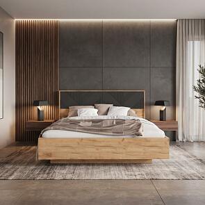 Кровать Ирис без обивки браш графит без П/М 1600x2000, ортопедическое основание, изголовье жесткое