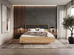 Кровать Ирис без обивки браш графит без П/М 160x200, изголовье жесткое