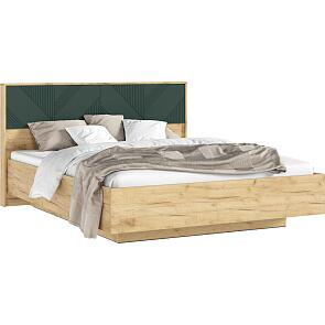 С/Г Ирис Кровать парящая 1,6м (ортопед дерево) (Браш Мени Грин/Дуб Крафт, Дуб Крафт)