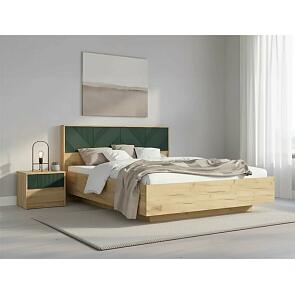 Кровать Ирис без обивки браш мени грин без П/М 1600x2000, изголовье жесткое