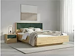 Кровать Ирис без обивки браш мени грин без П/М 160x200, изголовье жесткое