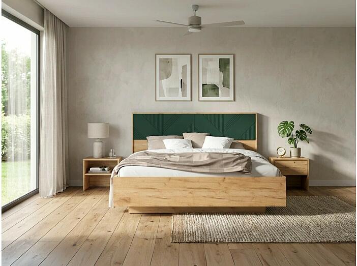 Кровать Ирис без обивки браш мени грин без П/М 1600x2000, изголовье жесткое