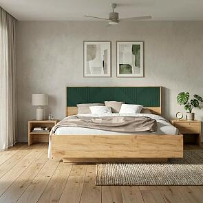 Кровать Ирис без обивки браш мени грин без П/М 1600x2000, изголовье жесткое