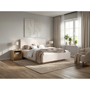 Кровать Ирис с подсветкой без обивки кашемир без П/М 1600x2000, ортопедическое основание, изголовье жесткое
