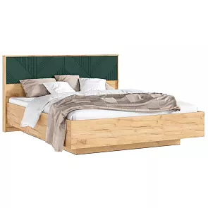 Кровать Ирис с подсветкой без обивки браш мени грин без П/М 1600x2000, ортопедическое основание, изголовье жесткое