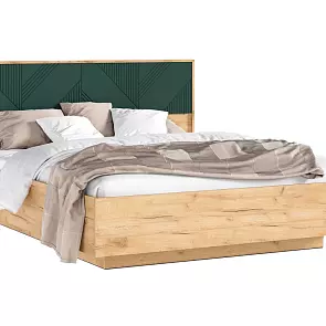 Кровать Ирис с подсветкой без обивки браш мени грин без П/М 1600x2000, ортопедическое основание, изголовье жесткое