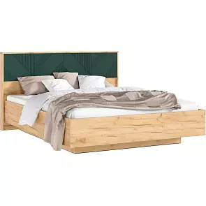 Кровать Ирис с подсветкой без обивки браш мени грин без П/М 1600x2000, ортопедическое основание, изголовье жесткое