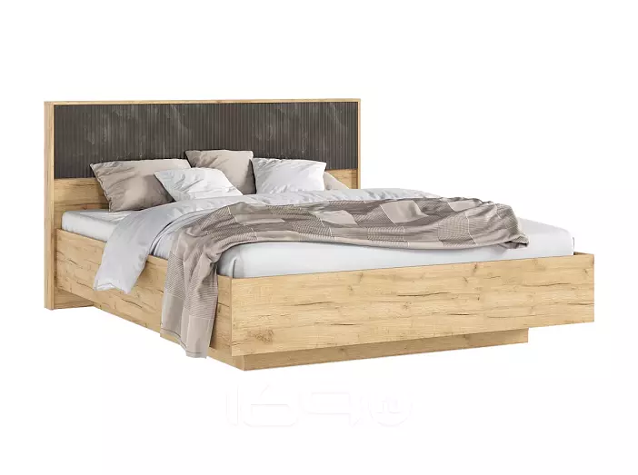 Кровать Марвэл без обивки дуб крафт без П/М 1600x2000, ортопедическое основание, изголовье жесткое