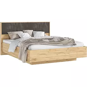 Кровать Марвэл без обивки дуб крафт без П/М 1600x2000, ортопедическое основание, изголовье жесткое