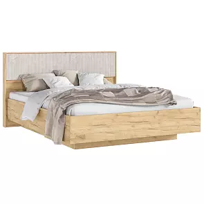 Кровать Марвэл без обивки дуб крафт без П/М 1600x2000, ортопедическое основание, изголовье жесткое