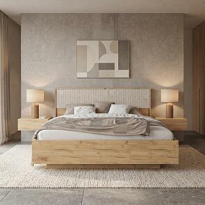 Кровать Марвэл без обивки дуб крафт без П/М 1600x2000, ортопедическое основание, изголовье жесткое