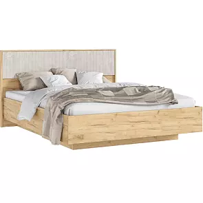 Кровать Марвэл без обивки дуб крафт без П/М 1600x2000, ортопедическое основание, изголовье жесткое