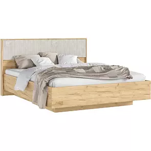 Кровать Марвэл без обивки дуб крафт без П/М 1600x2000, ортопедическое основание, изголовье жесткое