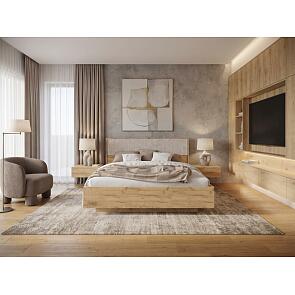 Кровать Марвэл без обивки дуб крафт без П/М 1600x2000, ортопедическое основание, изголовье жесткое