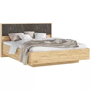 Кровать Марвэл без обивки дуб крафт без П/М 1600x2000, ортопедическое основание, изголовье жесткое