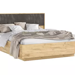 Кровать Марвэл без обивки дуб крафт без П/М 1600x2000, ортопедическое основание, изголовье жесткое