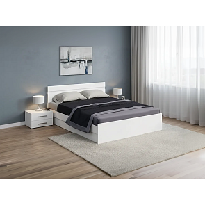Кровать Нэнси без обивки белый глянец без П/М 1600x2000, изголовье жесткое