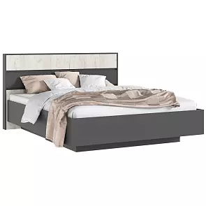 Кровать Роджина без обивки графит без П/М 1600x2000, ортопедическое основание, изголовье жесткое