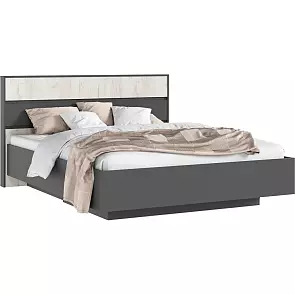 Кровать Роджина без обивки графит без П/М 1600x2000, ортопедическое основание, изголовье жесткое