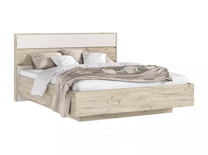 С/Г Роджина Кровать парящая 1,6м (ортопед дерево) с подсветкой (Кашемир/Дуб Крафт серый, Дуб Крафт серый)