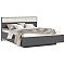 Кровать Роджина без обивки графит без подъёмного механизма 1600x2000, изголовье жесткое