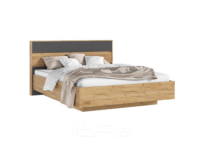 С/Г Роджина Кровать парящая 1,6м (ортопед металл) (Графит/Дуб Крафт, Дуб Крафт)