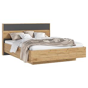 С/Г Роджина Кровать парящая 1,6м (ортопед металл) (Графит/Дуб Крафт, Дуб Крафт)