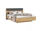 Кровать Роджина без обивки графит дуб крафт, дуб крафт без П/М 160x200, изголовье жесткое