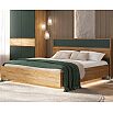 Кровать Роджина с подсветкой без обивки дуб крафт без П/М 1600x2000, изголовье жесткое