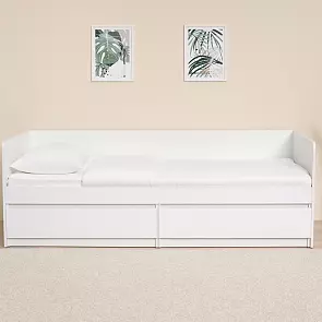 Кровать Челси без обивки белый глянец без П/М 800x2000, изголовье жесткое