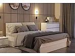 Кровать Челси без обивки белый глянец без П/М 1400x2000, щит-основание, изголовье жесткое