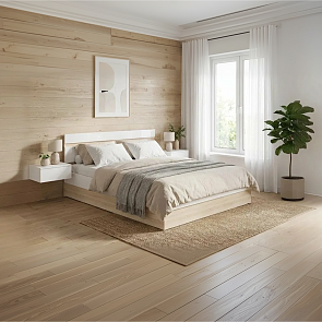 Кровать Челси без обивки белый глянец без П/М 1400x2000, изголовье жесткое