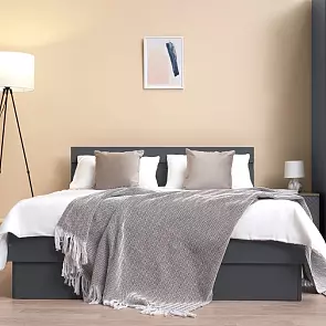 Кровать Челси без обивки графит без П/М 1400x2000, изголовье жесткое