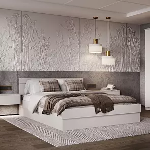 Кровать Челси без обивки кашемир без П/М 1400x2000, изголовье жесткое