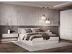 Кровать Челси без обивки кашемир без П/М 1400x2000, щит-основание, изголовье жесткое