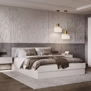 Кровать Челси без обивки кашемир без П/М 1400x2000, изголовье жесткое