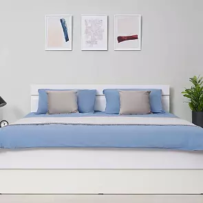 Кровать Челси без обивки белый глянец без П/М 1600x2000, изголовье жесткое