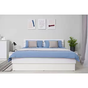 Кровать Челси без обивки белый глянец без П/М 1600x2000, изголовье жесткое