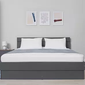 Кровать Челси без обивки графит без П/М 1600x2000, изголовье жесткое